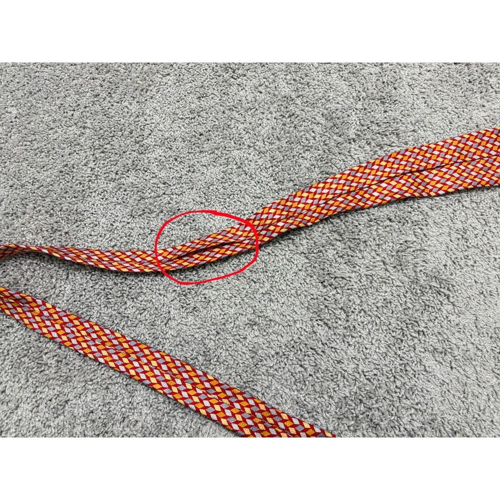 STEFANO RICCI Tie 3.75 x 59" Silk Necktie Geometric Red Orange Blue Yellow Italy - Picture 7 of 9